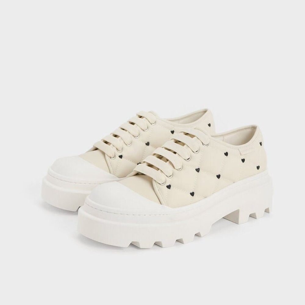 Dahlia Heart-Print Chunky Sneakers